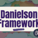 Banner with Danielson Framework in bold purple text on a light background, featuring a ribbon labeled Student-Centered World and a Click Here button. The background has layered pastel clouds, subtly evoking the theme of teacher observations.