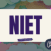 A colorful banner with the word NIET in bold, dark purple letters on a white background highlights teacher observations. The corners are decorated with vibrant pink accents. A button in the lower right corner reads Click Here. Fluffy clouds form the backdrop.