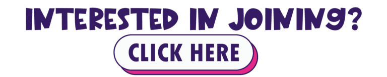 A banner with bold purple text reading INTERESTED IN JOINING? above a large purple and white button saying CLICK HERE.