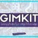 Gimkit: Empowering students with a competitive edge in a sleek design. Set against a light blue circuit pattern backdrop, this striking layout includes a prominent website URL and a banner proudly showcasing Student-Centered World.